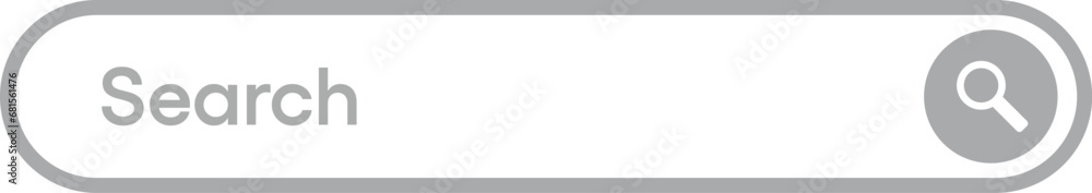 Aufkleber simple cursor click on outline search bar. concept of new query or result header like online user in