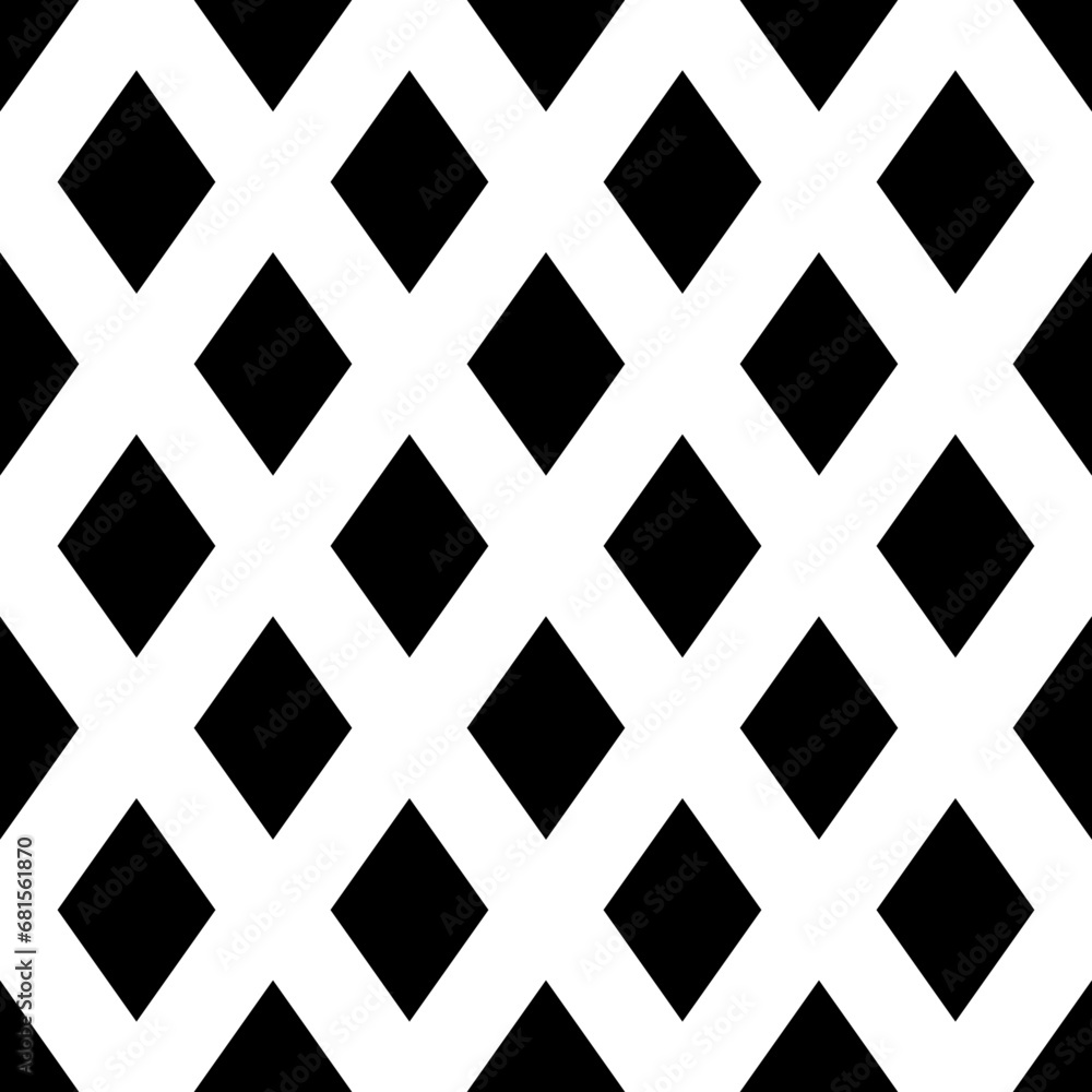 Poster geometric seamless pattern. repeated abstract rhombus pattern. black geometry texture on white backg