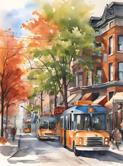 Fototapeta premium Watercolor art of Toronto city