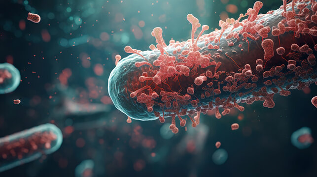 Computer-Generated Image of Bacteria. Generative Ai