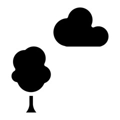 tree and cloud glyph