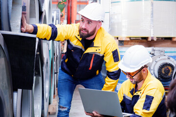 Mechanical engineering inspects metal sheet production machinery and equipment.