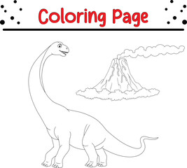 Cute dinosaur coloring page for kids