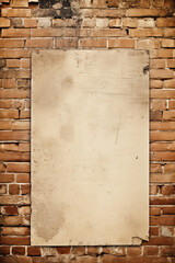 A blank note on a wall of bricks for backdrop and design