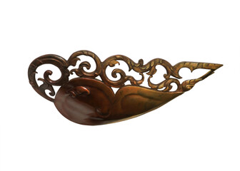 antique gold decoration isolated on white background with clipping path.  