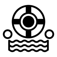 lifebuoy with sea dualtone icon