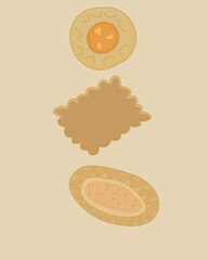 illustration of cookies in assortment