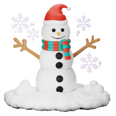 snowman 3D illustration 
