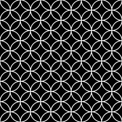 Abstract geometric seamless pattern with circles, rounds. Vector background. Black and white texture. Poster for web banner, business presentation, branding package, fabric print, textile