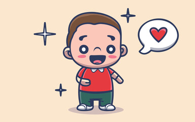 character of a person with a smile vector illustration