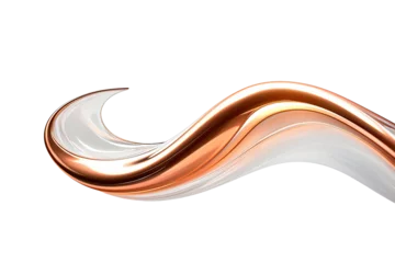 Foto op Plexiglas Metallic flow swirl wave or intertwined isolated on transparent background, Curvy metal shape, abstract motion liquid twisted. © TANATPON