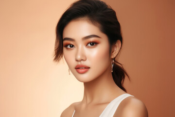 Pretty Asian woman close up