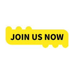 Join Us Now In Yellow Rectangle Rounded Shape For Subscription Promotion Business Marketing
