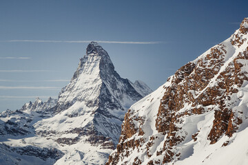 snow covered Matterhorn, Zermatt, Switzerland