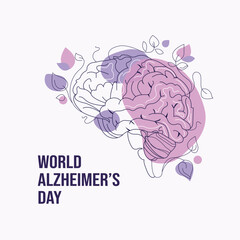 World Alzheimer's Day, Mental health, September 21, Support, Memory Disorder, Global Awareness, symptoms of dementia, memory loss, concept, suffering, dementia, Alzheimer, disease