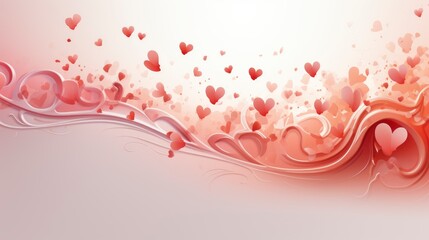 Background Small Hearts Ornament Curls Red,Valentine Day Background, Background For Banner, HD