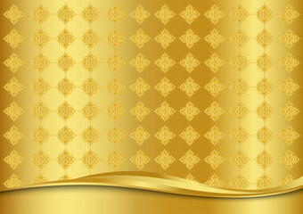Luxurious abstract gradient gold pattern background and Thai fabric pattern