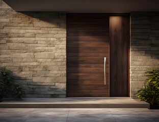 wooden door ai generative
