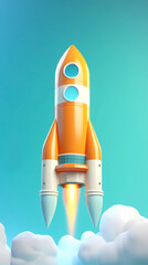 cartoon rocket illustration
