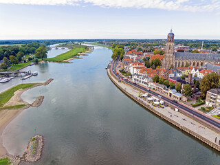Fototapeta premium Aerial from the historical town Deventer in the Netherlands