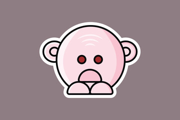 Cute Robot Head Sticker vector illustration. Science and Technology icon concept. Smart robot with shadow sticker vector design.