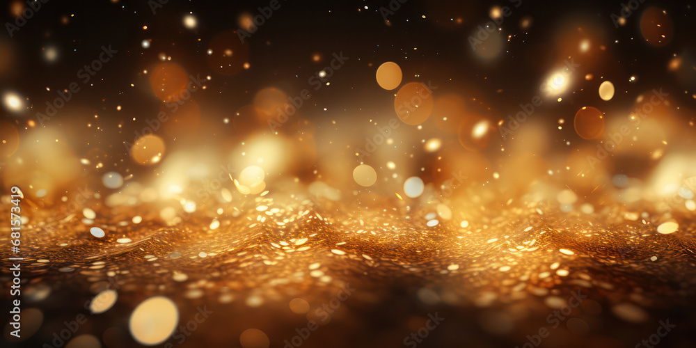 Aufkleber gold glitter glow particle bokeh background - mesmerizing elegance in shimmering splendor