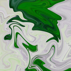 Light gray with green tones background blurred by a flow of acrylic liquid.