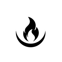 Fire Flame Logo design vector. Bonfire Silhouette Logotype icon