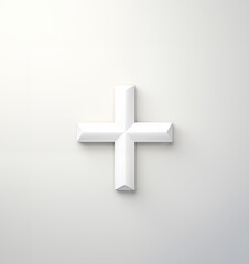 white cross on white background