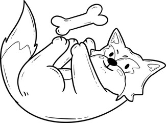 outline of a cute dog