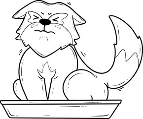 outline of a cute dog