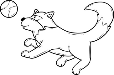 outline of a cute dog