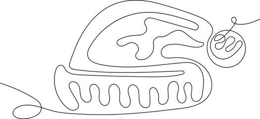 Christmas santa hat vector illustration drawn by line isolated on white background