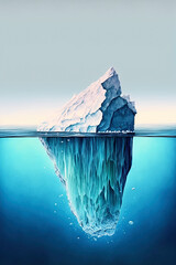 Tip of the iceberg. Business concept. Iceberg. Success business metaphor. Watercolor painting - obrazy, fototapety, plakaty