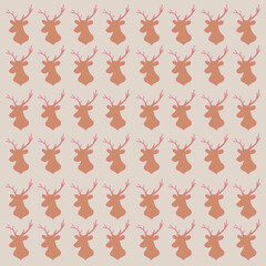Christmas Reindeers Retro Pattern Texture Background