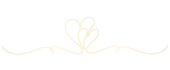 love golden line art style. line art heart. valentine, wedding, anniversary vector elements