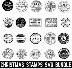 Christmas stamps svg bundle