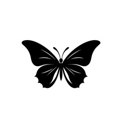 Butterfly black icon on white background. Butterfly silhouette