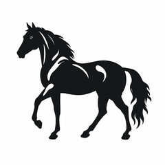 Horse black icon on white background. Horse silhouette