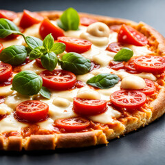 Pizza mit Basilikum, generated image