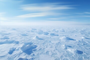 Fototapeta na wymiar a vast expanse of snow covered ground under a blue sky with wispy clouds and blue sky with white wispy clouds and blue sky with wispy wispy wispy wispy wispy wispy wispy wispy wispy.