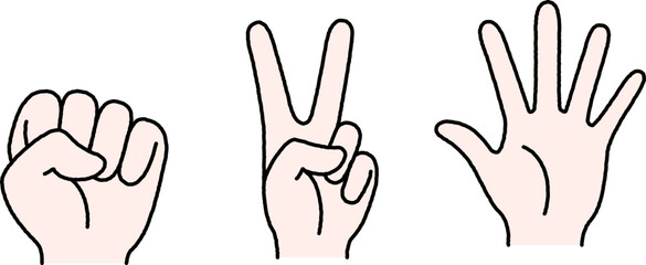 じゃんけん　シンプル　線画