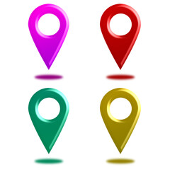 Map pointer icon set PNG transparent colourfull