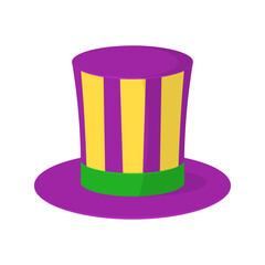 Mardi gras top hat vector illustration on a white background