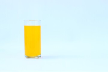 Orange juice glass. Isolated on white background