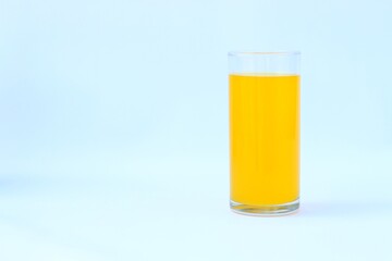Orange juice glass. Isolated on white background