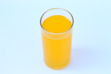 Orange juice glass. Isolated on white background