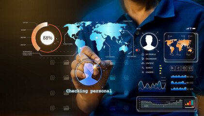 Concept of personal data verification, human resource management, HR, staffing and development.