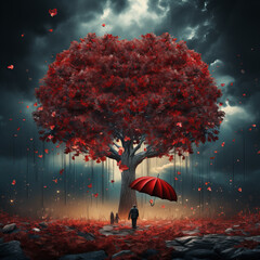 A heart-tree, where romance takes root