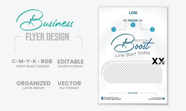 vector corporate modern Business Flyer Design Template design green with premium layout